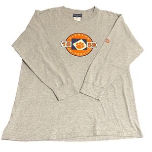 Vintage Clemson University Long Sleeve Shirt Gray Mr Augis Sportswear Large USA